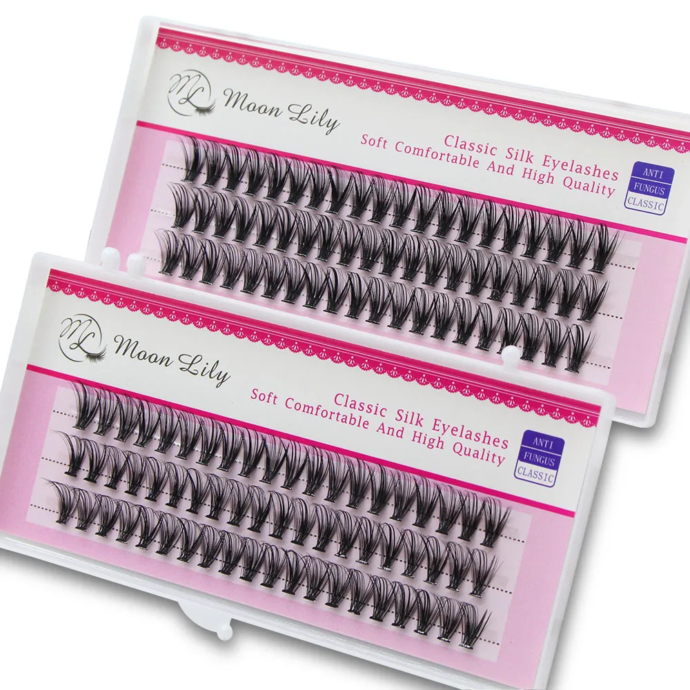 New Version Moonlily Professional Mink EyeLashes Extension Silk 3D Volume Lashes Bundles Makeup Grafting False Cluster Eyelash