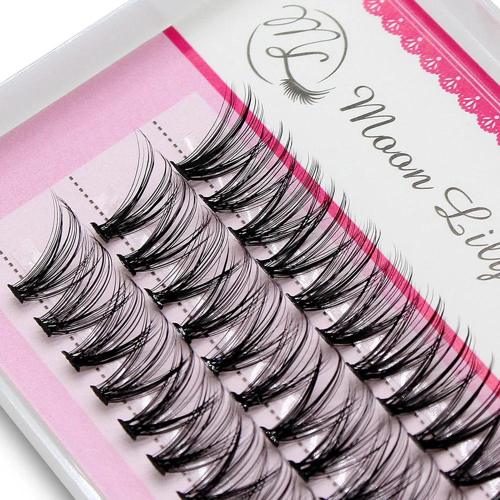 New Version Moonlily Professional Mink EyeLashes Extension Silk 3D Volume Lashes Bundles Makeup Grafting False Cluster Eyelash