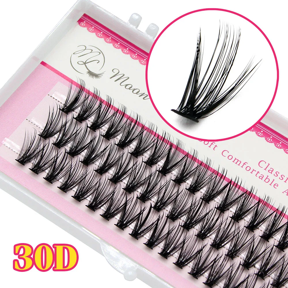 New Version Moonlily Professional Mink EyeLashes Extension Silk 3D Volume Lashes Bundles Makeup Grafting False Cluster Eyelash