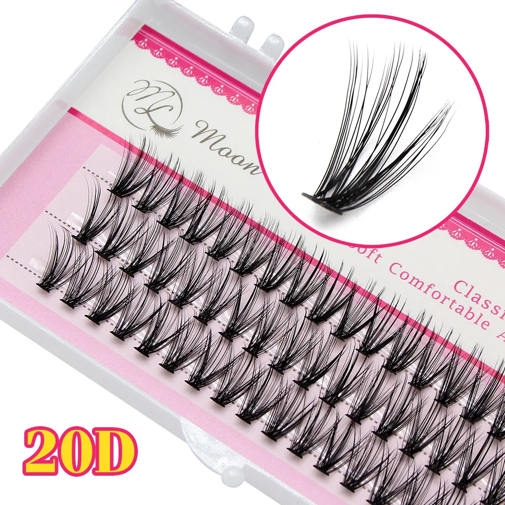 New Version Moonlily Professional Mink EyeLashes Extension Silk 3D Volume Lashes Bundles Makeup Grafting False Cluster Eyelash