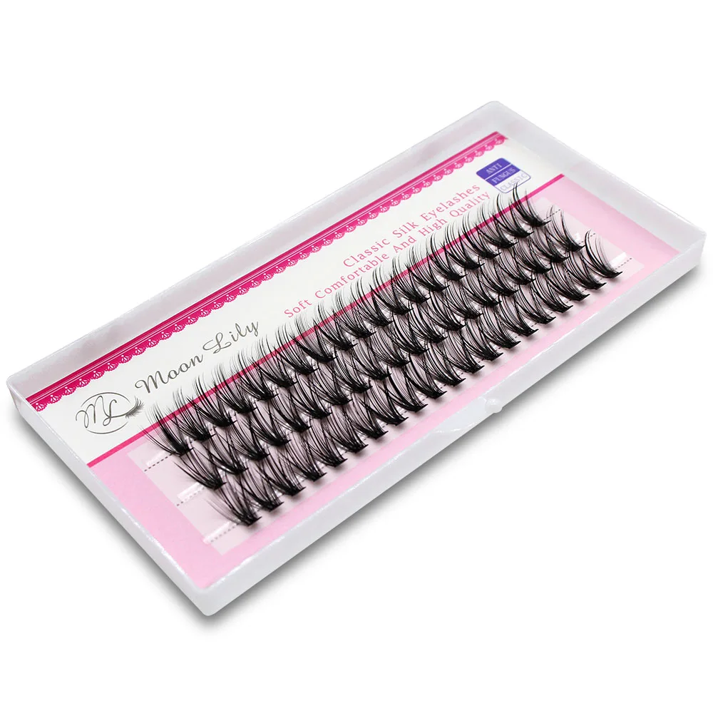 New Version Moonlily Professional Mink EyeLashes Extension Silk 3D Volume Lashes Bundles Makeup Grafting False Cluster Eyelash