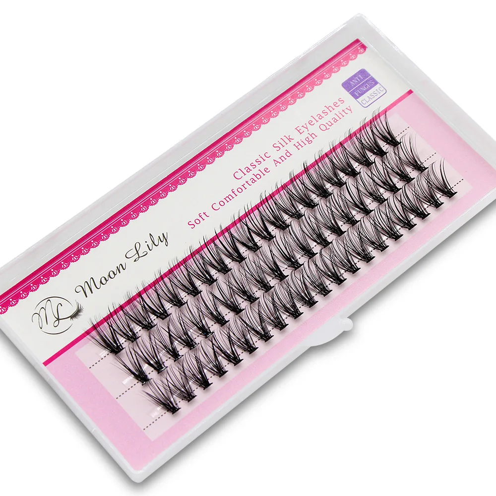 New Version Moonlily Professional Mink EyeLashes Extension Silk 3D Volume Lashes Bundles Makeup Grafting False Cluster Eyelash