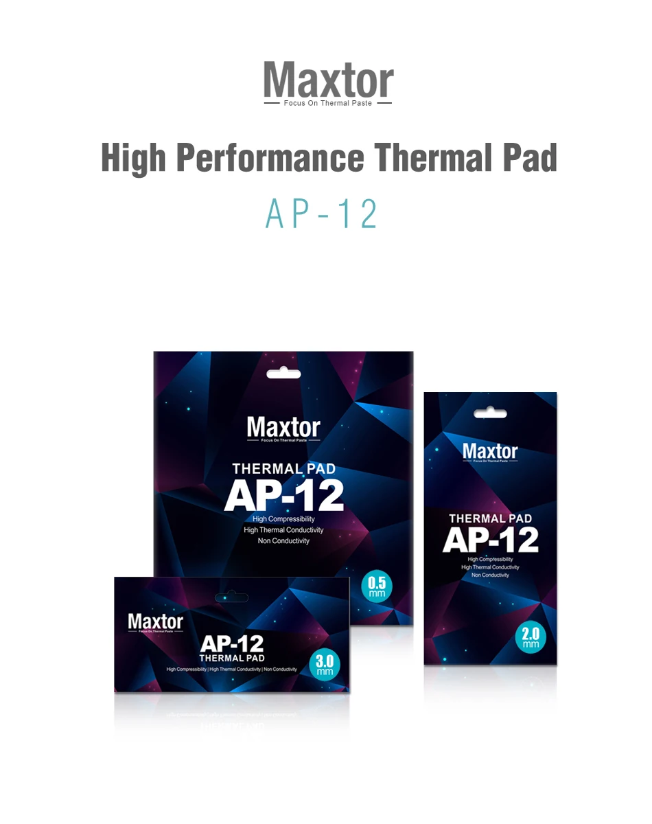 Maxtor AP-12 Thermal Pad 14.8W/mk High Thermal Conductivity Heat Dissipation Silicone Pad CPU/GPU Silicone Grease Cooling Pad