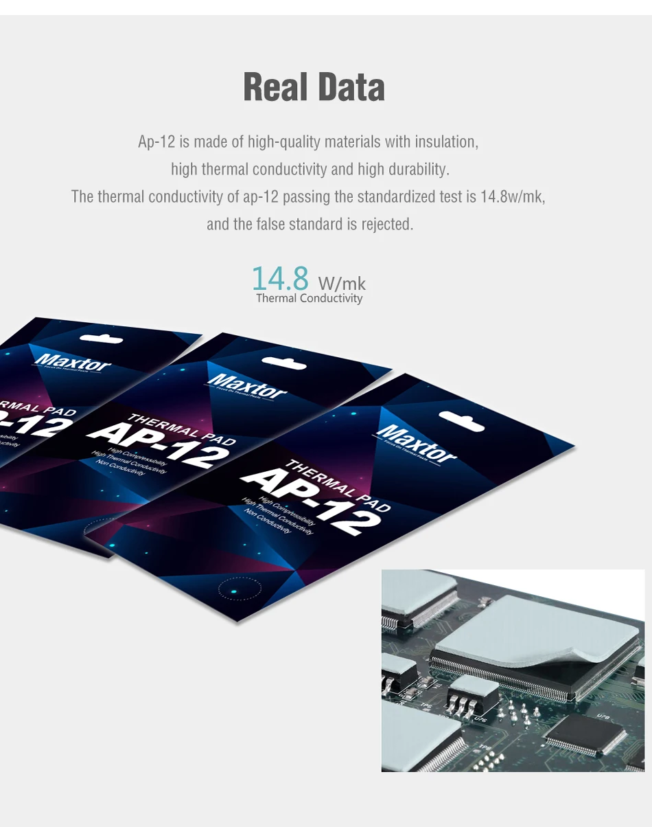 Maxtor AP-12 Thermal Pad 14.8W/mk High Thermal Conductivity Heat Dissipation Silicone Pad CPU/GPU Silicone Grease Cooling Pad