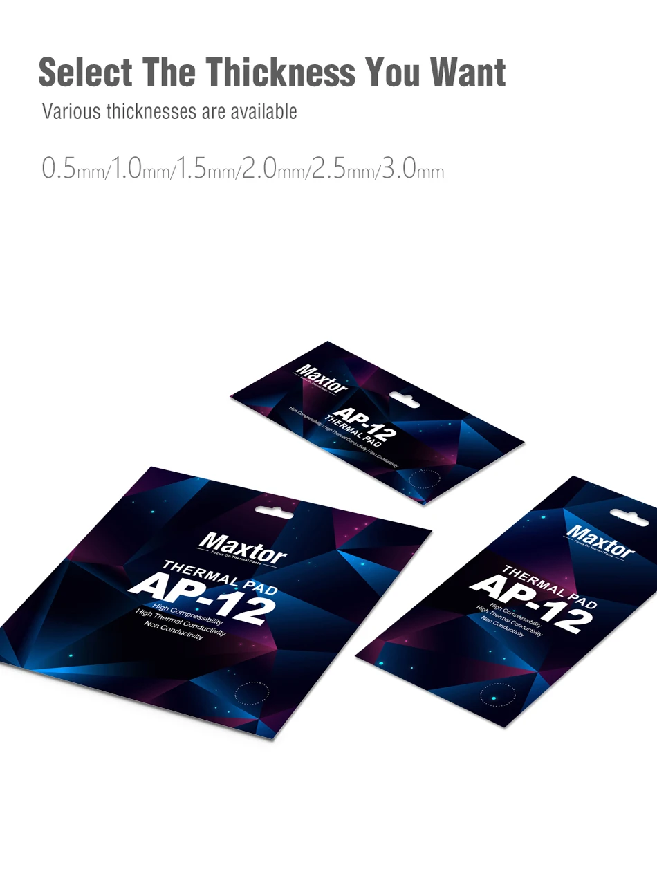 Maxtor AP-12 Thermal Pad 14.8W/mk High Thermal Conductivity Heat Dissipation Silicone Pad CPU/GPU Silicone Grease Cooling Pad