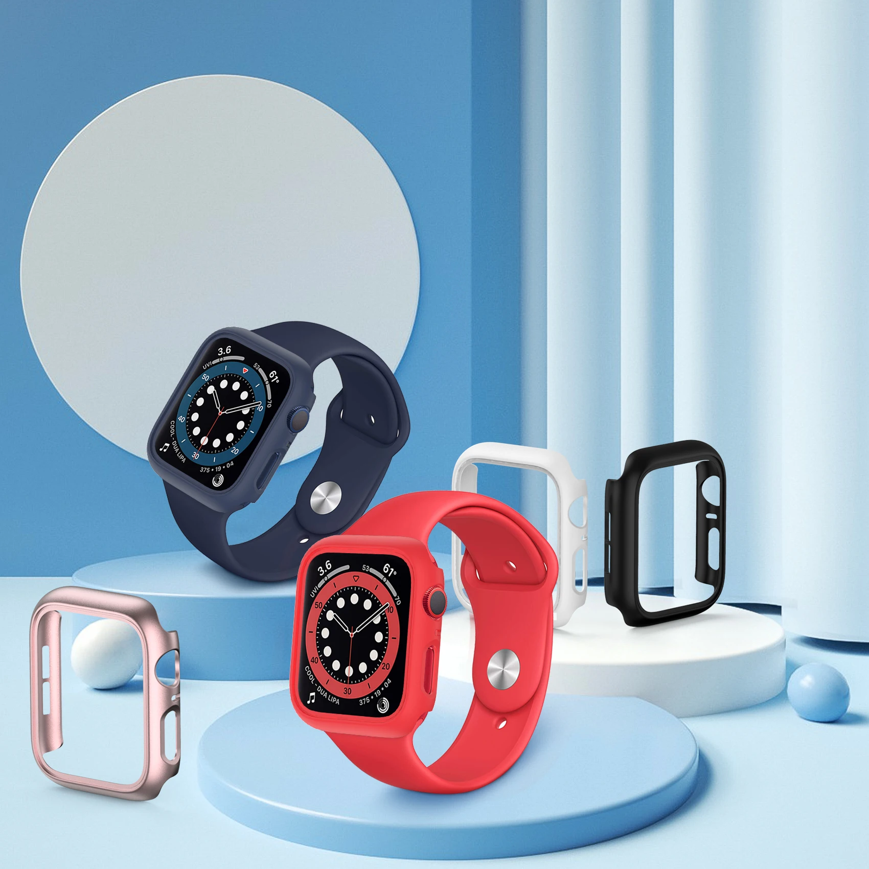 Cover for Apple Watch Case 45mm 41mm 44mm 40mm 42mm 38mm Accessories PC Protector Bumper iWatch for Iwatch Series 7 SE 6 5 4 3 2