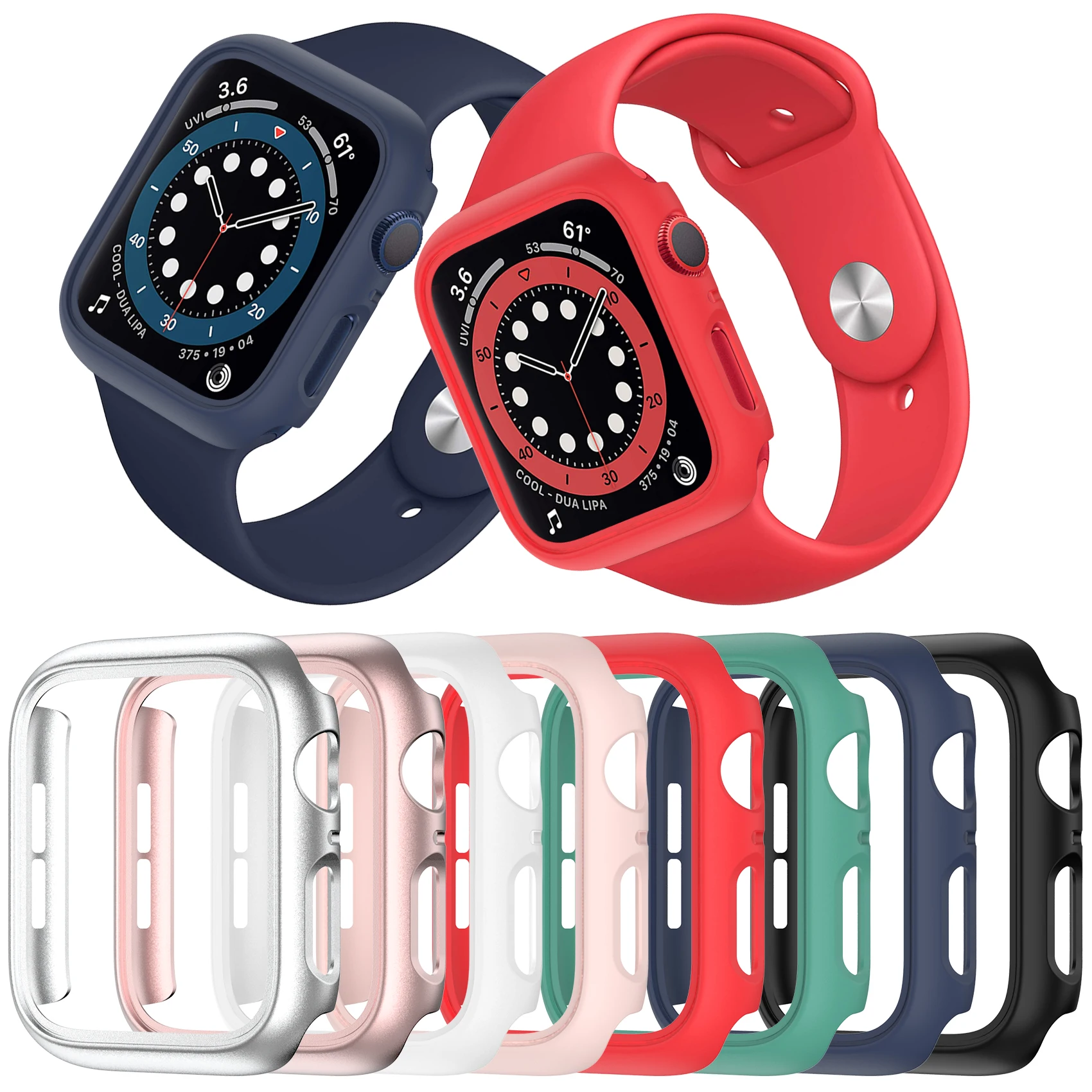Cover for Apple Watch Case 45mm 41mm 44mm 40mm 42mm 38mm Accessories PC Protector Bumper iWatch for Iwatch Series 7 SE 6 5 4 3 2