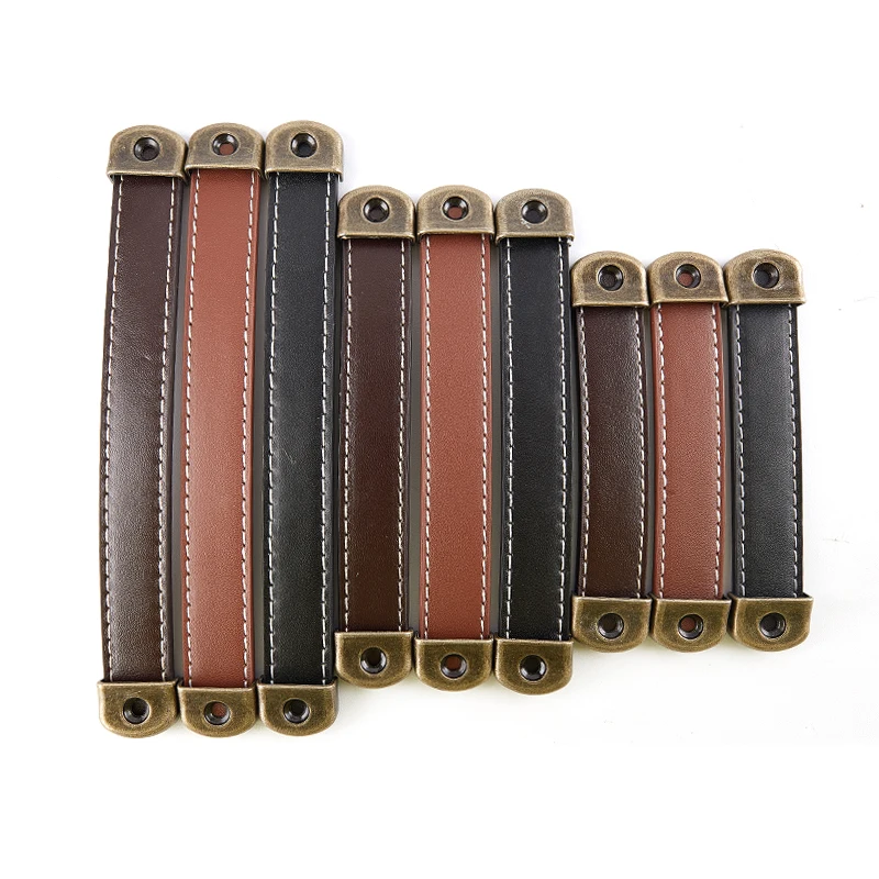 Furniture Cabinet Door Handle Cowhide Small Wardrobe Drawer Door Pull Wooden Box Gift Box Leather Handle