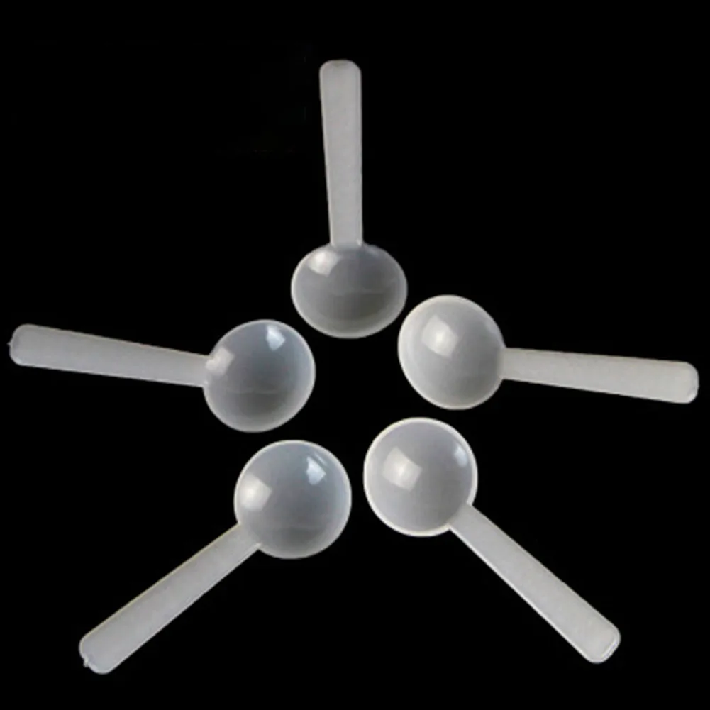100pcs 1g White Plastic Food Grade PP Plastic DIY Baking Supplies Measuring Spoon Gram Scoop Food Baking Medicine Powder