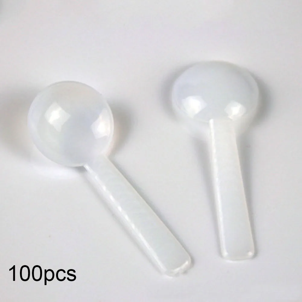 100pcs 1g White Plastic Food Grade PP Plastic DIY Baking Supplies Measuring Spoon Gram Scoop Food Baking Medicine Powder