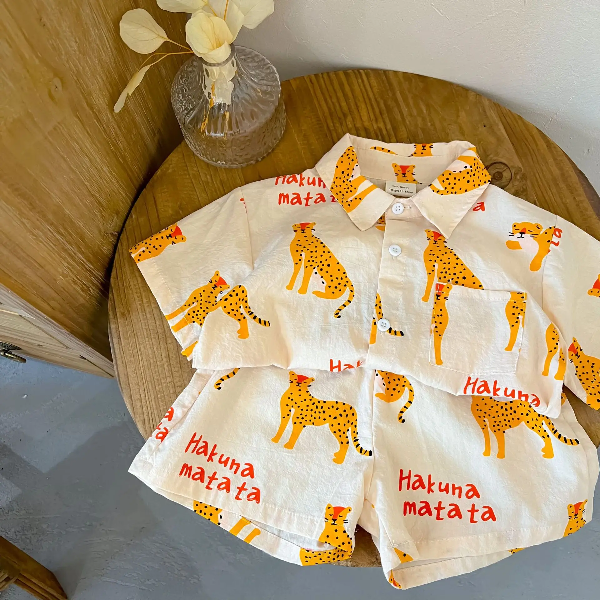 1-5 Years Old Children's Clothing Boys Cartoon Summer Short Sleeve Suit Girls Casual T-shirt Suit