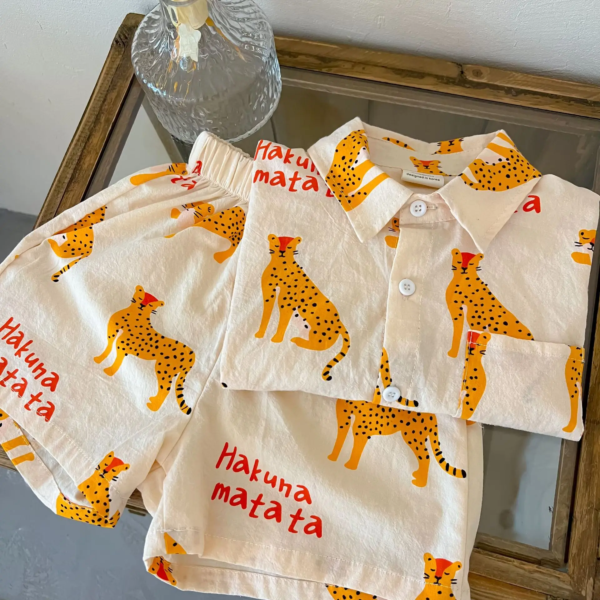 1-5 Years Old Children's Clothing Boys Cartoon Summer Short Sleeve Suit Girls Casual T-shirt Suit