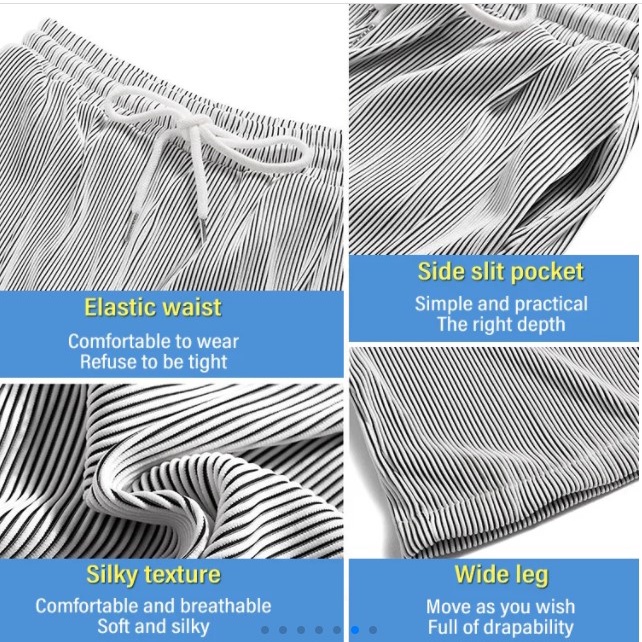 Summer Ice Silk Loose Pants for Men Wide Leg Casual Pants Premium Quality Loose Drape Pants