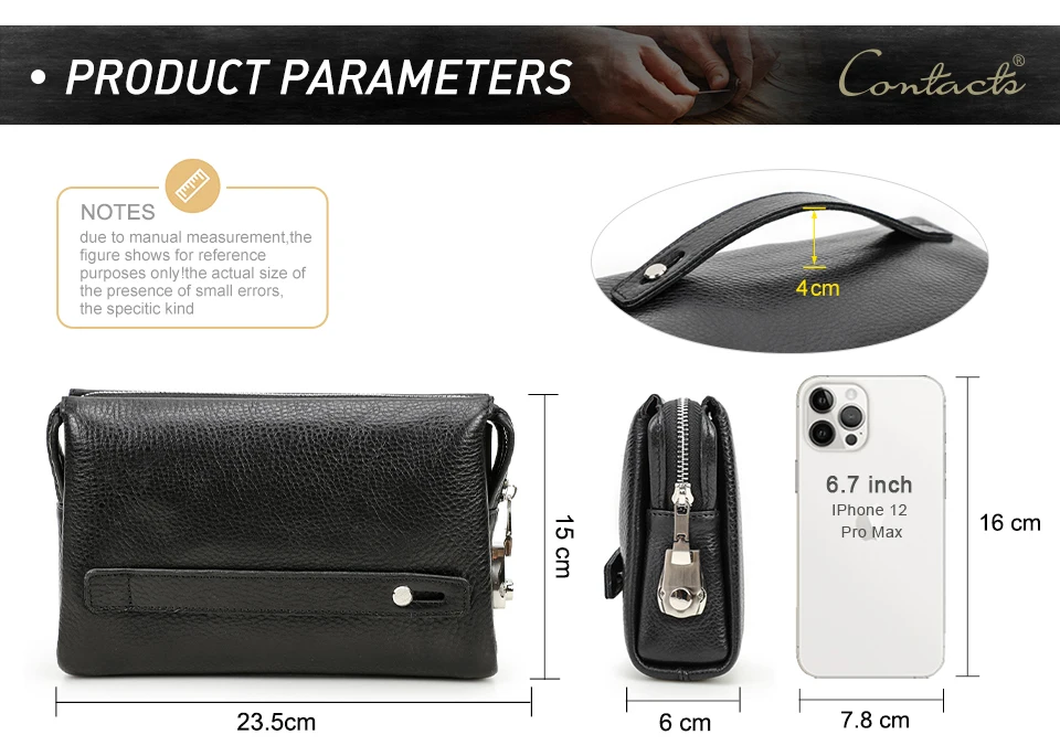 CONTACT'S Genuine Leather Clutch Bag for Men Password Design Casual Hand Wallet Bags Male Long Purse Large Capacity Engrvaing