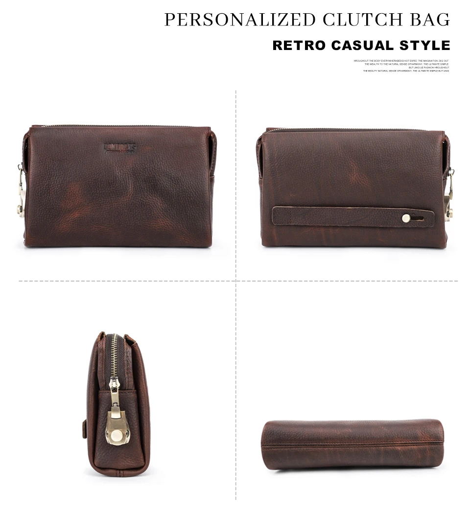 CONTACT'S Genuine Leather Clutch Bag for Men Password Design Casual Hand Wallet Bags Male Long Purse Large Capacity Engrvaing