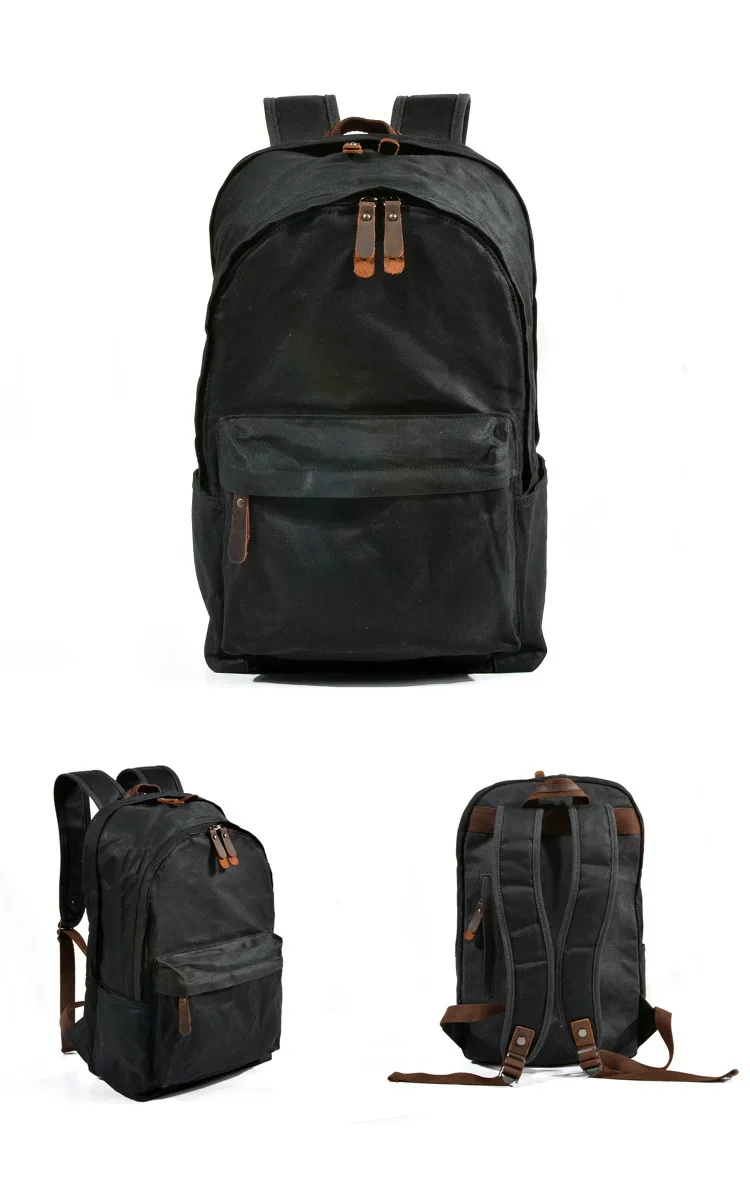 New Designer Waterproof Oil Wax Canvas Daypacks Unisex Men Vintage Backpacks Women Anti-thief Travel Rucksacks Retro School Bags
