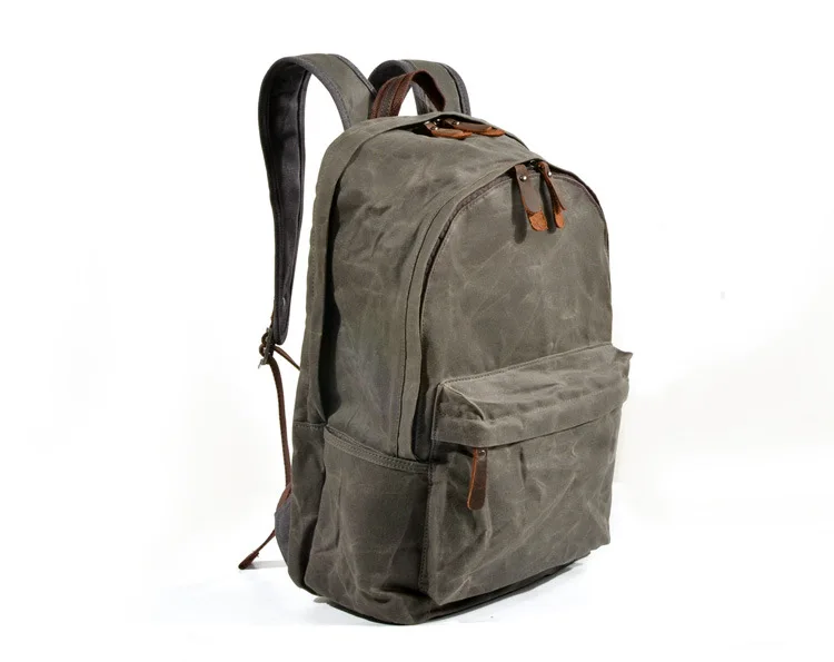 New Designer Waterproof Oil Wax Canvas Daypacks Unisex Men Vintage Backpacks Women Anti-thief Travel Rucksacks Retro School Bags