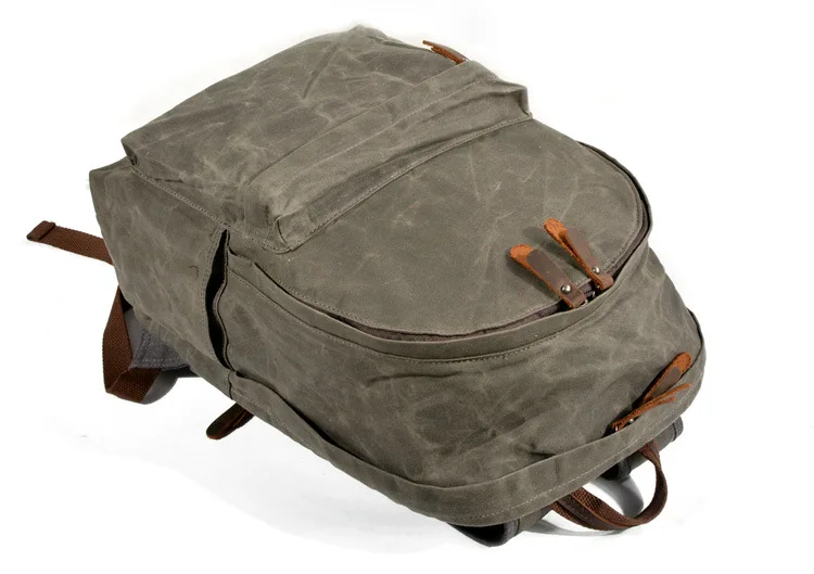 New Designer Waterproof Oil Wax Canvas Daypacks Unisex Men Vintage Backpacks Women Anti-thief Travel Rucksacks Retro School Bags