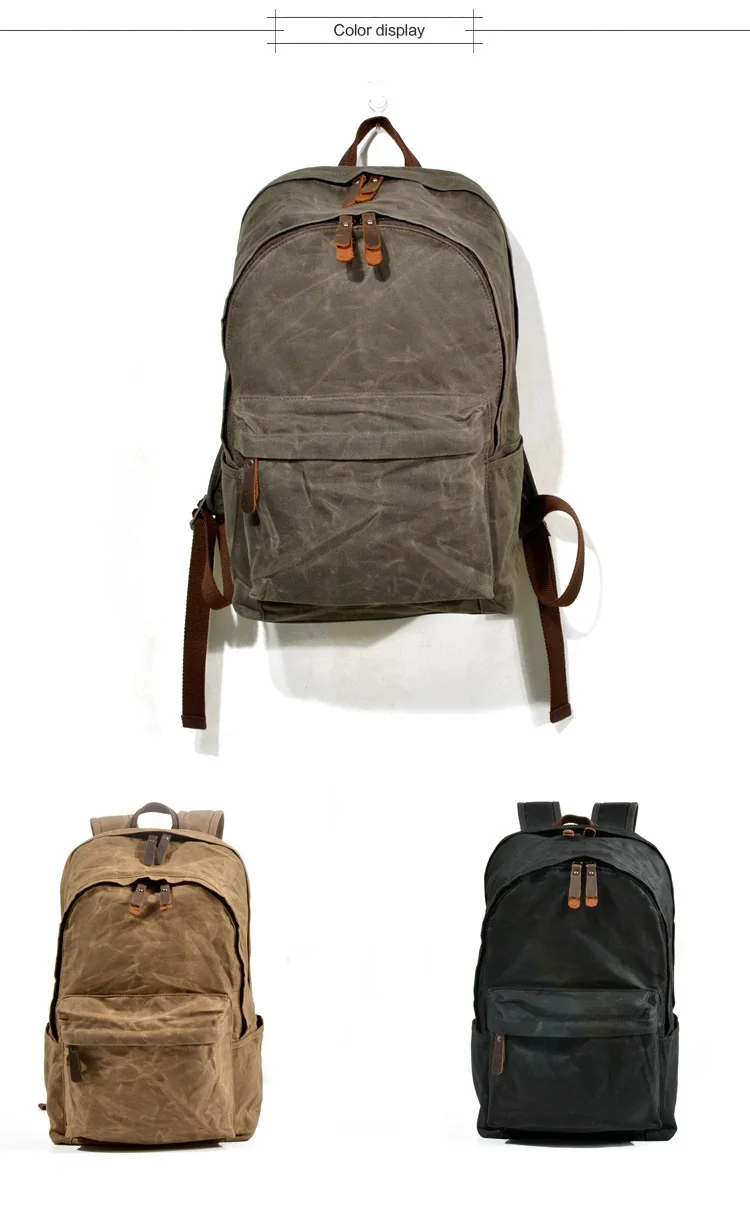 New Designer Waterproof Oil Wax Canvas Daypacks Unisex Men Vintage Backpacks Women Anti-thief Travel Rucksacks Retro School Bags