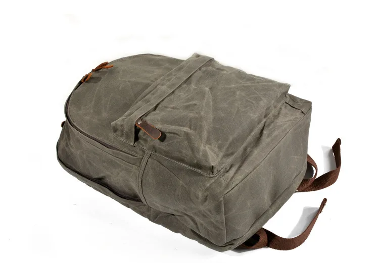 New Designer Waterproof Oil Wax Canvas Daypacks Unisex Men Vintage Backpacks Women Anti-thief Travel Rucksacks Retro School Bags