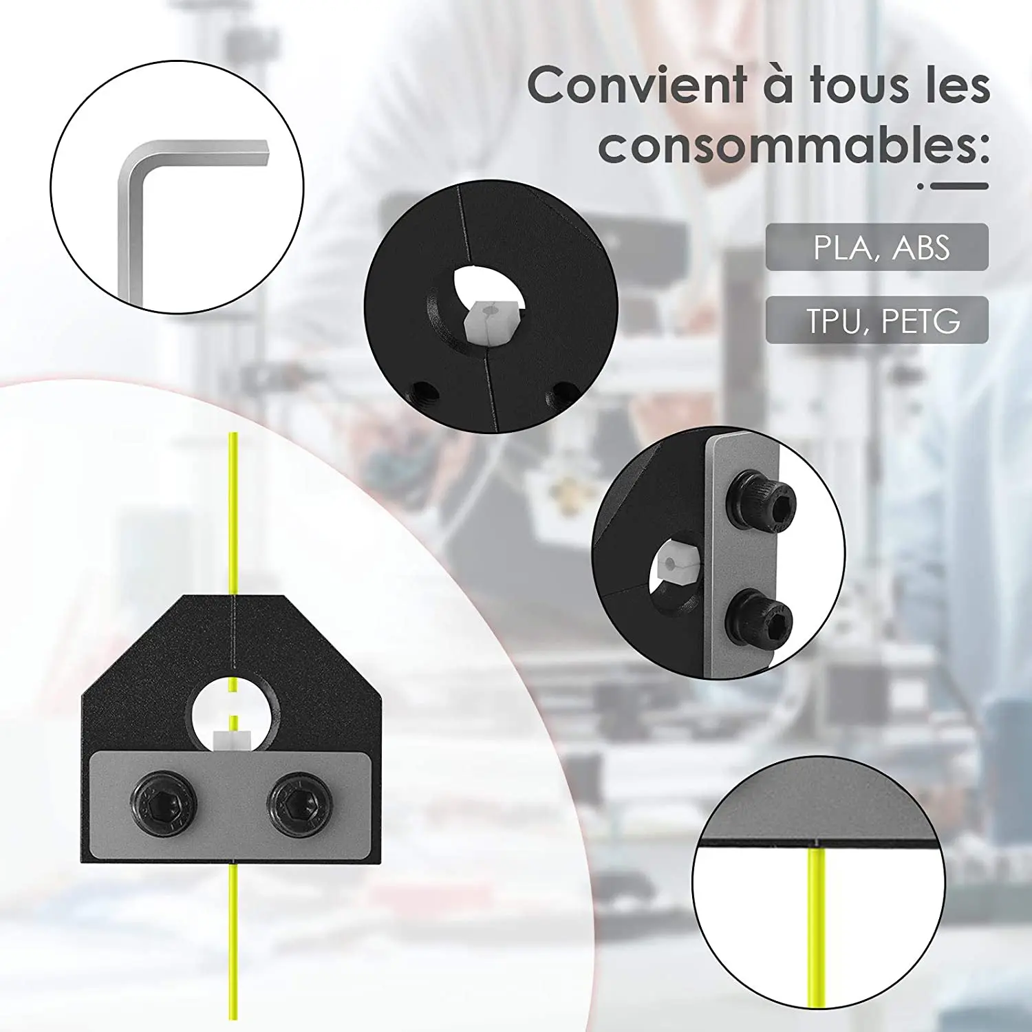 Filament Welder Connector 1.75mm PLA ABS TPU PETG Filament Breakage Connector For Ender 3Pro Anet SKR Aluminum 3D Printer Parts