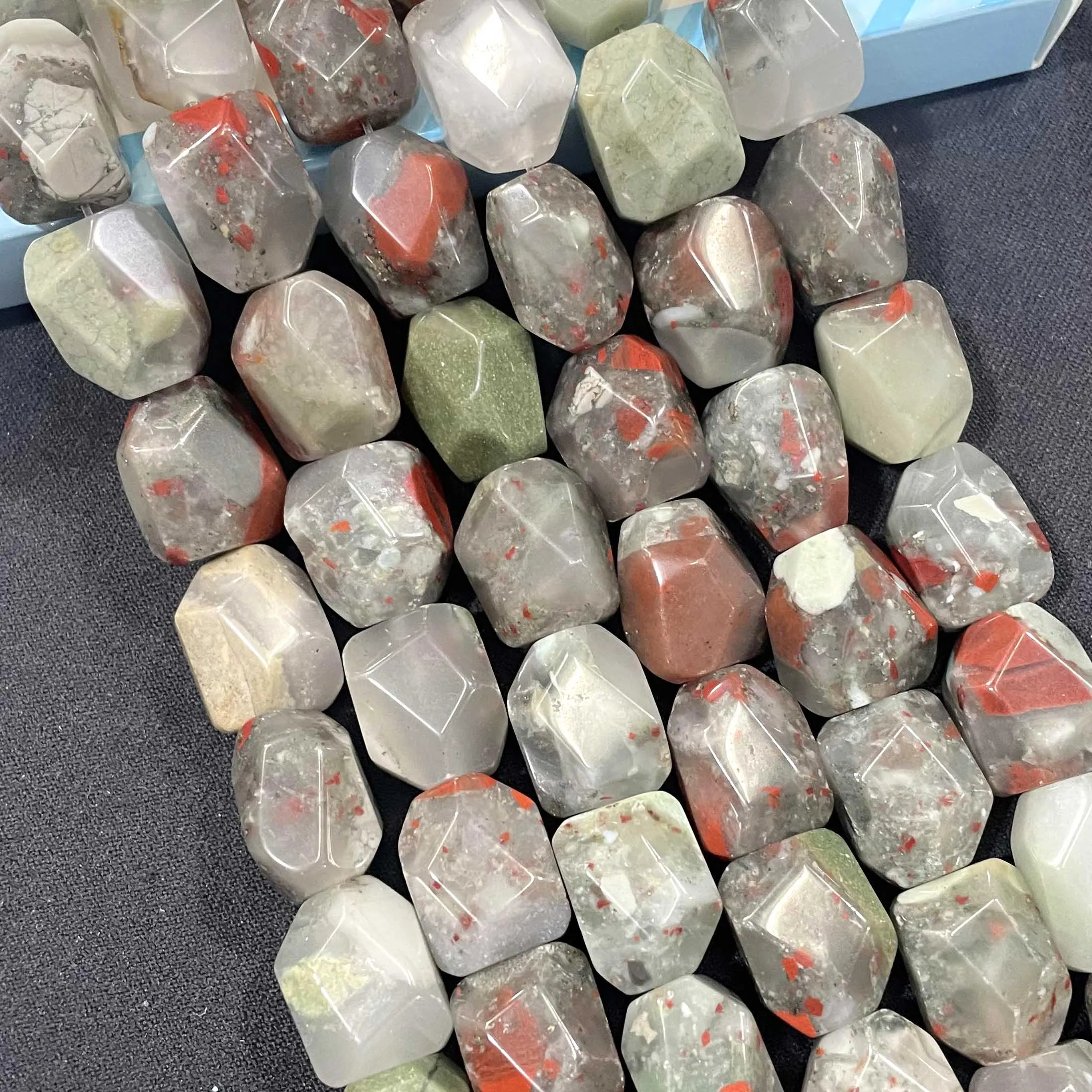 13*17MM Faceted Natural Stone Irregular Shape Agates Crystal Loose Spacer Beads For Jewelry Making DIY Necklace Bracelet