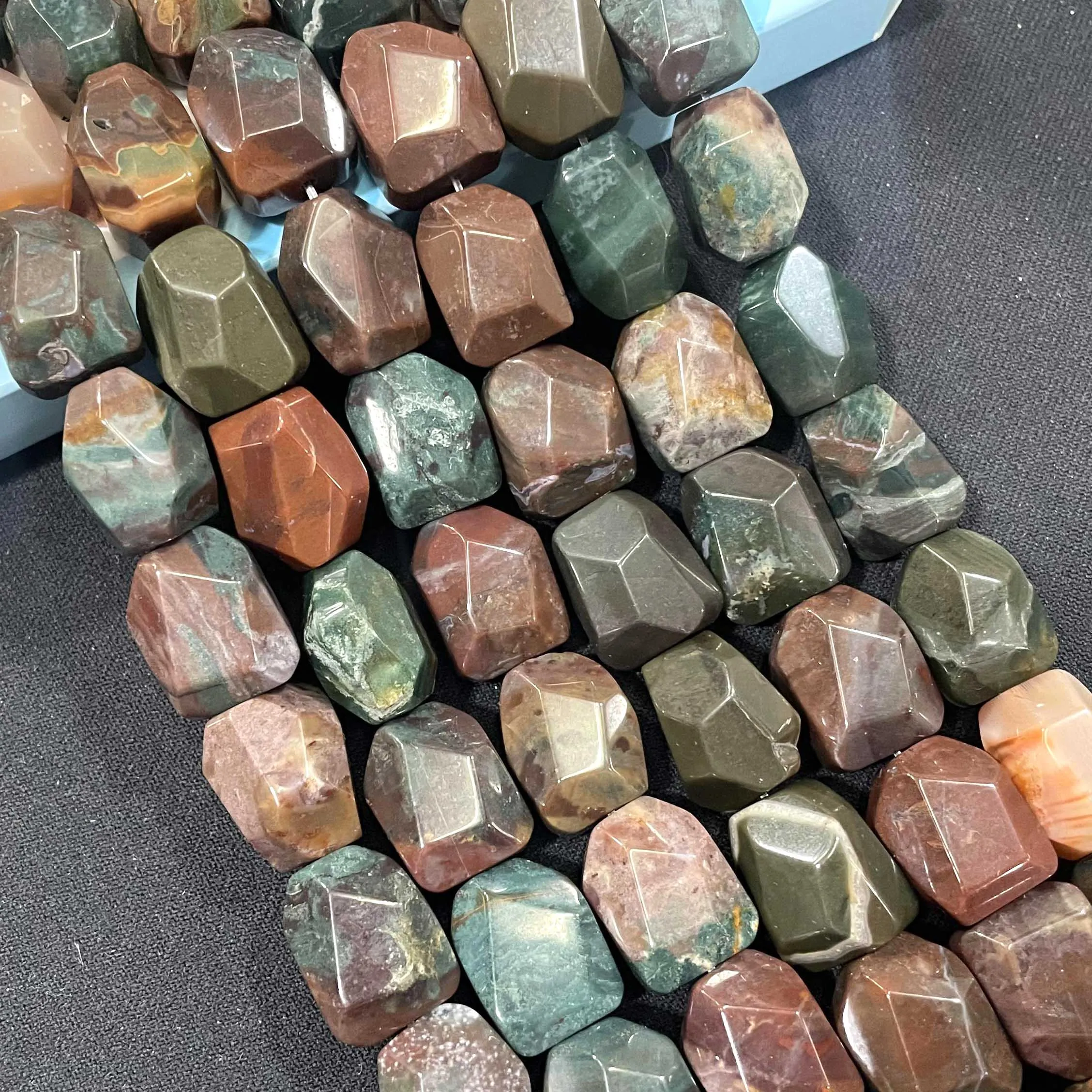 13*17MM Faceted Natural Stone Irregular Shape Agates Crystal Loose Spacer Beads For Jewelry Making DIY Necklace Bracelet