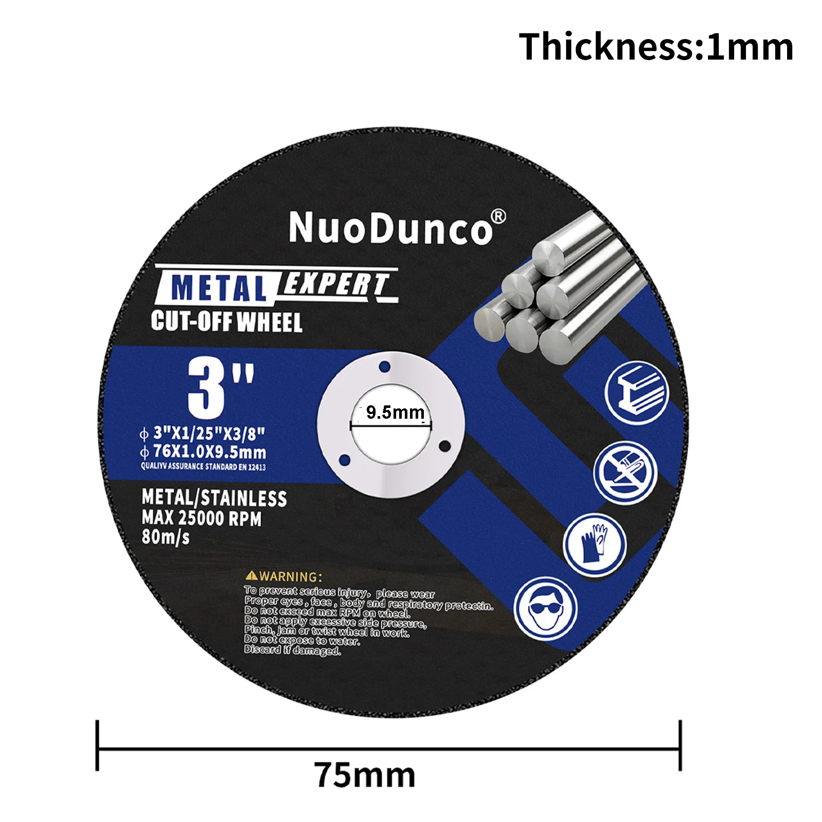 3 Inch Metal Cutting Disc Multilayer 75mm Resin Grinding Wheel Disc For Stainless Steel Iron Angle Grinder Cutting Circular Saw