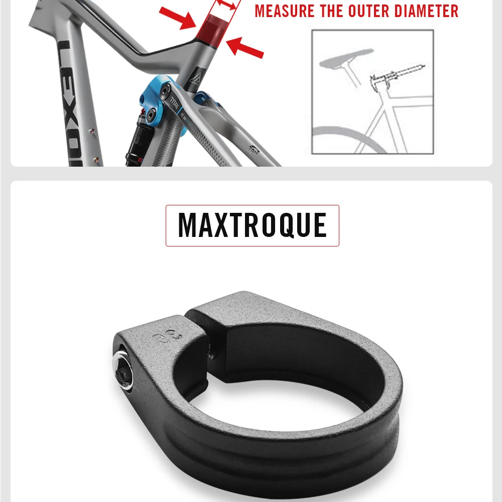 JawboneBicycle Seat Post Clamp CNC Alloy Light Saddle Seating Post for 25.4 27.2 30.9 31.6 mm Lock Bike Cycling Accessories