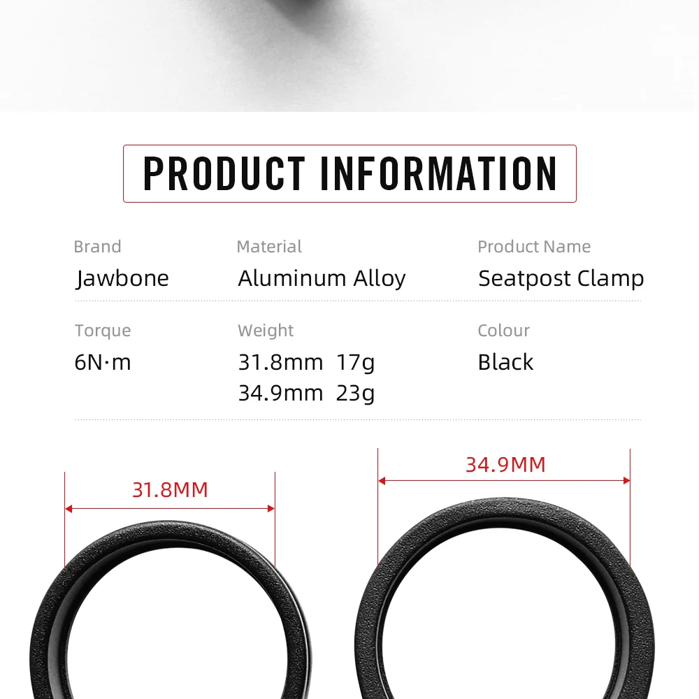 JawboneBicycle Seat Post Clamp CNC Alloy Light Saddle Seating Post for 25.4 27.2 30.9 31.6 mm Lock Bike Cycling Accessories