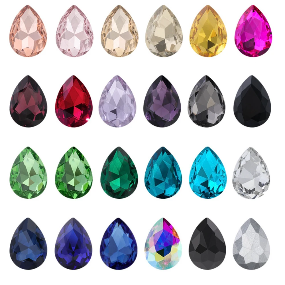 High Quality Crystal Water Drop Teardrop Glass Rhinestone For Garment Craft Charm Jewelry 3D Nail Arts Diy Jewelry Accessories