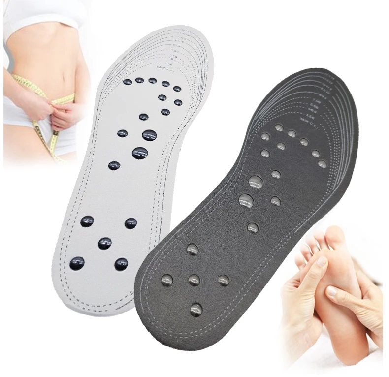 18 magnets Unisex Magnetic Therapy Massage Insoles Foot Acupressure Shoe Pads Therapy Slimming Insoles for Weight Loss
