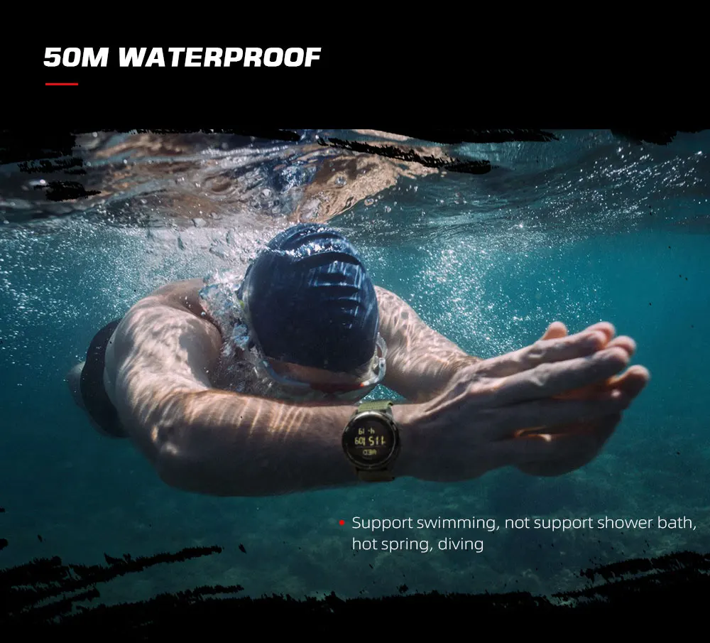 NORTH EDGE ALPS Men's Digital Carbon Fiber Watch Shock Militray Sports Super Light Outdoor Compass Waterproof 50M Wristwatches