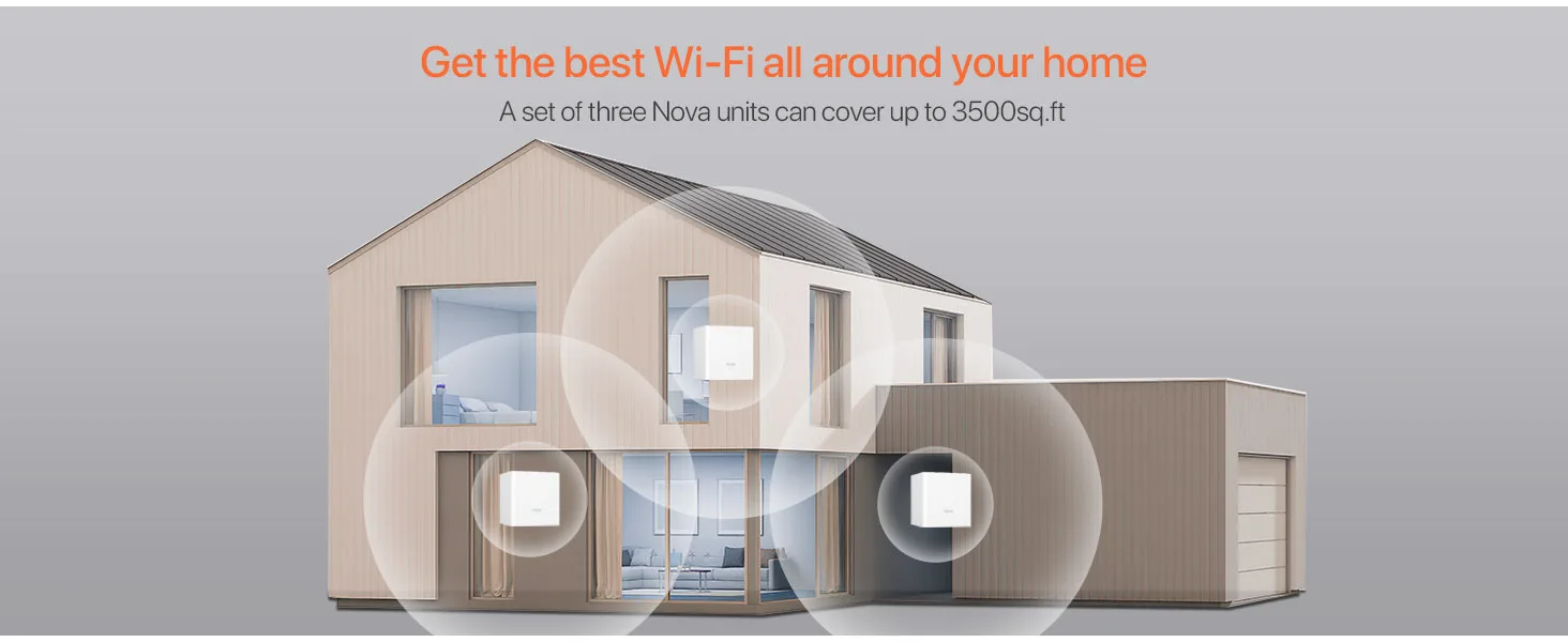 Tenda Nova Mesh WiFi System (MW3)-Up to 2000 sq.ft Whole Home Coverage Replaces Wi-Fi Router Extender Single Easy Step via APP