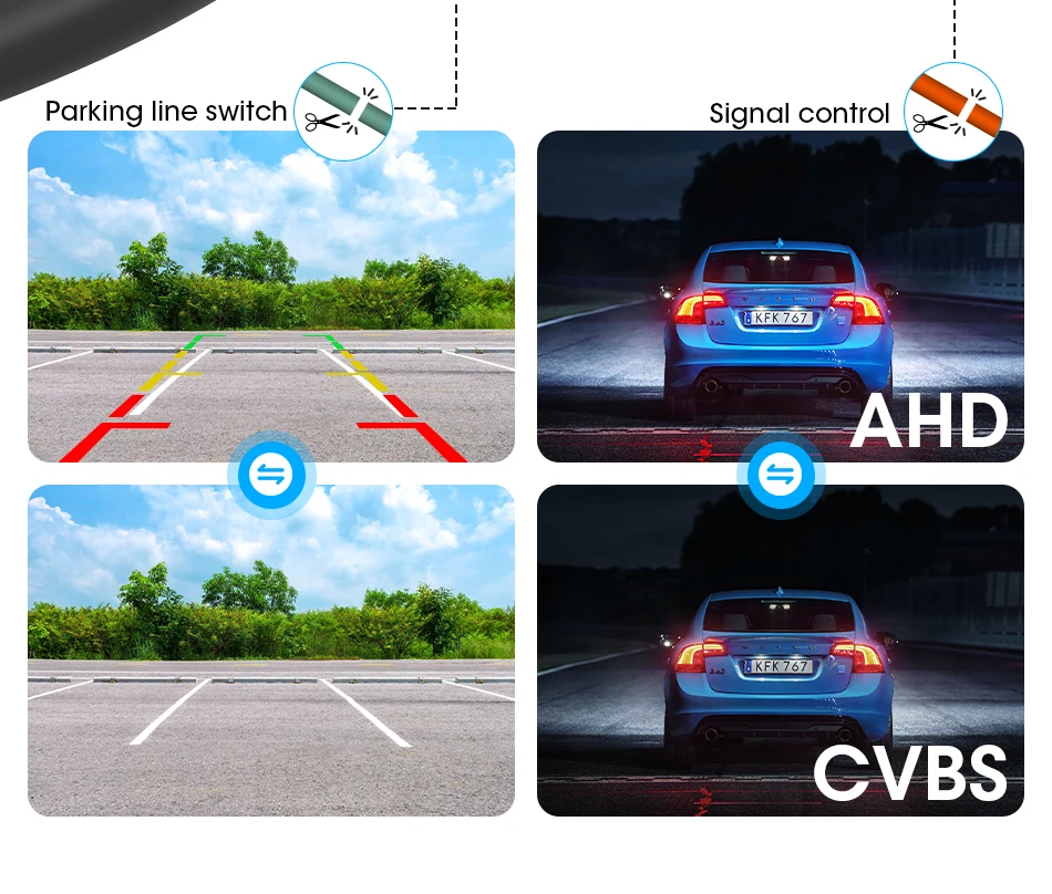 AHD 1080P Car Rear View Camera Night Vision Reversing Auto Parking IP68 Waterproof CCD Auto Backup Monitor 170 Degree HD Image