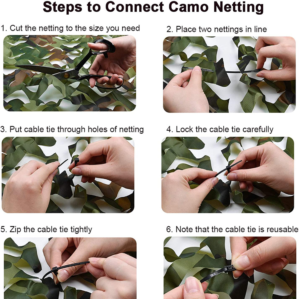 3Mx5M/4Mx6M Hunting Camouflage Nets Woodland Training Camo Netting Car Covers Shade Sunscreen Camping Sun Shelter Privacy Cloth