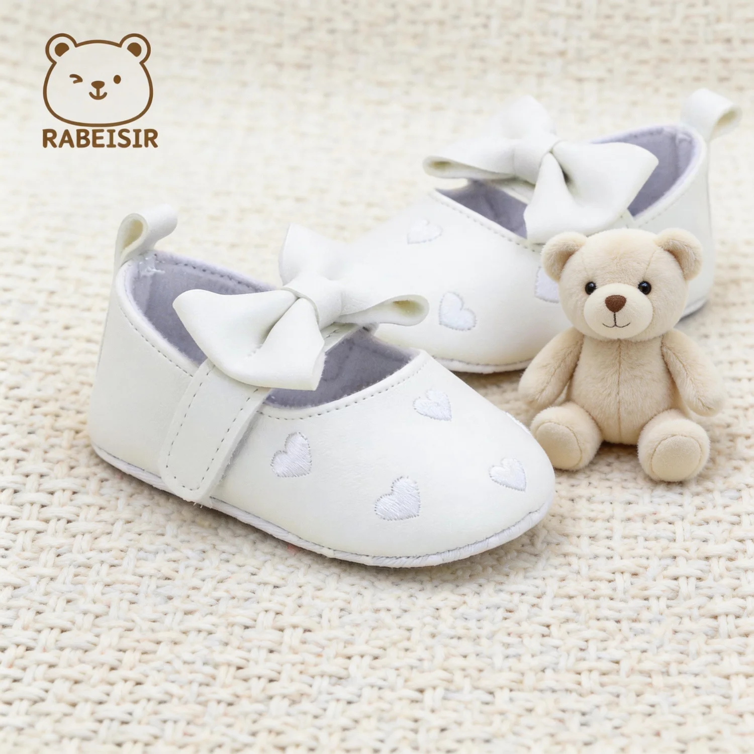 Baby Girl Toddler Shoes Baby embroidery Love Style Baby's First Pair of Step Shoes Breathable Non-Slip Fashion