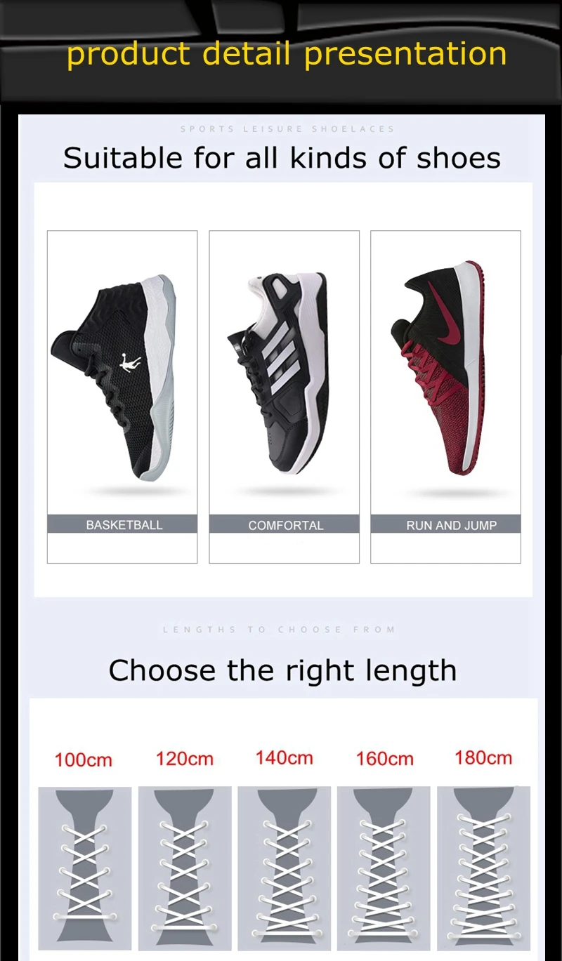 Men's And Women's Sports Shoelaces Color Flat Semicircular Shoelace Suitable For All Shoes Round Laces 23 Colors 1 Pair