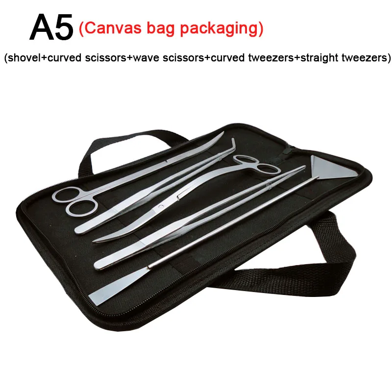 Aquarium Scissor Tools Set Wave Scissors Tweezers Plants Grass Stainless Cleaning Tools Fish Tank Shovels Aquarium Accessories