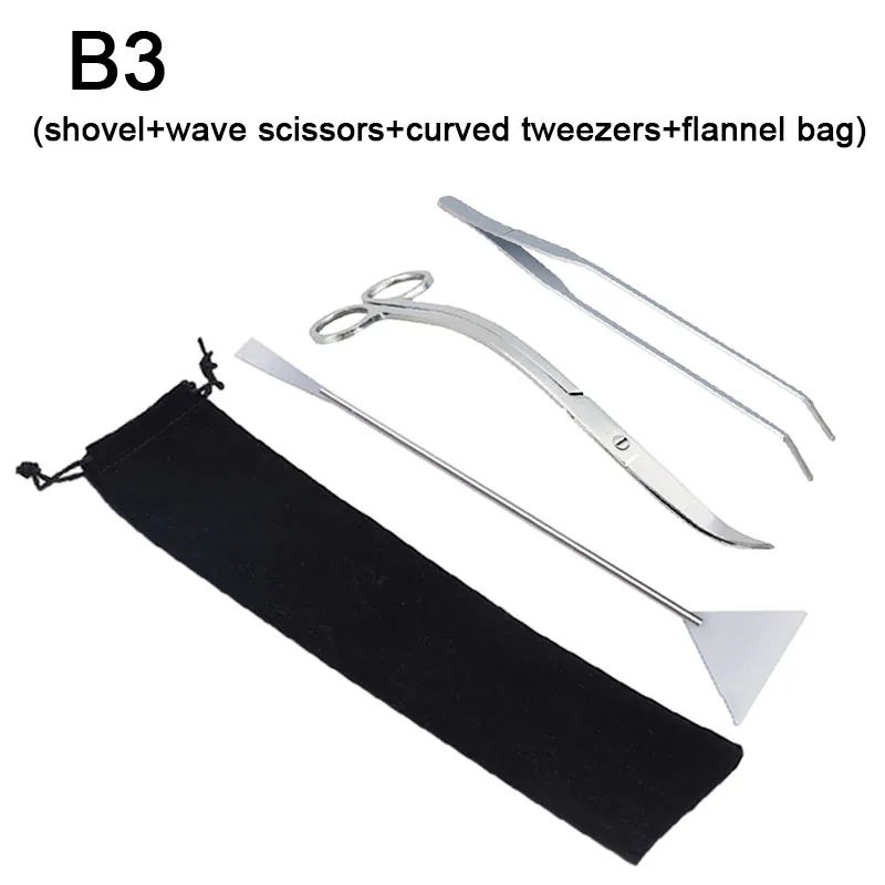 Aquarium Scissor Tools Set Wave Scissors Tweezers Plants Grass Stainless Cleaning Tools Fish Tank Shovels Aquarium Accessories