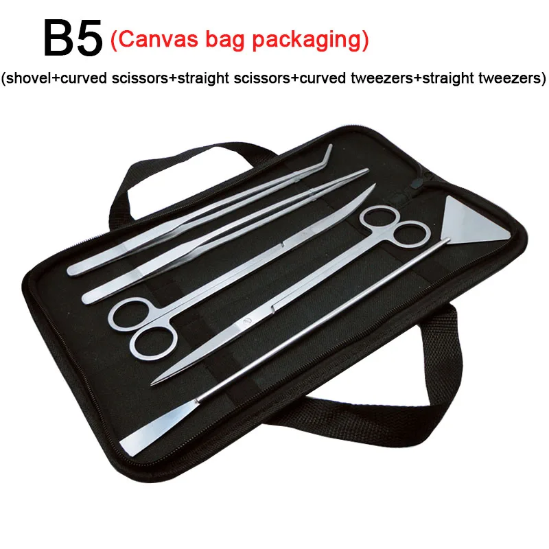 Aquarium Scissor Tools Set Wave Scissors Tweezers Plants Grass Stainless Cleaning Tools Fish Tank Shovels Aquarium Accessories