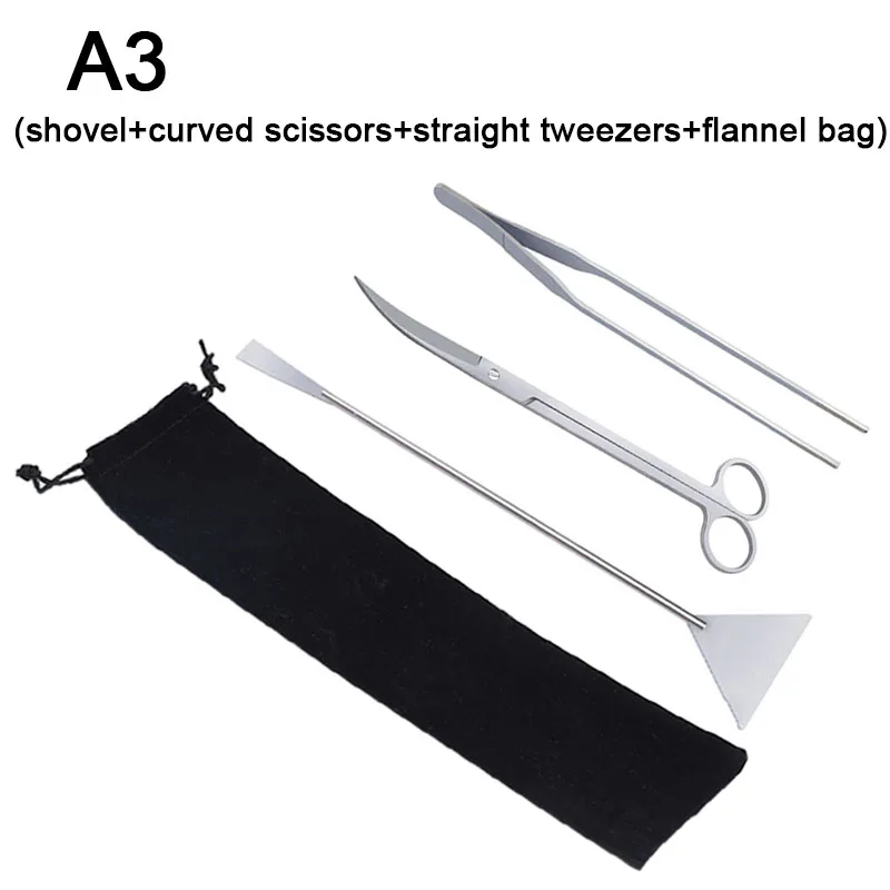 Aquarium Scissor Tools Set Wave Scissors Tweezers Plants Grass Stainless Cleaning Tools Fish Tank Shovels Aquarium Accessories