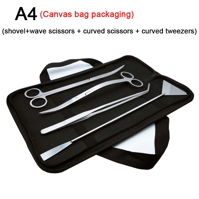 Aquarium Scissor Tools Set Wave Scissors Tweezers Plants Grass Stainless Cleaning Tools Fish Tank Shovels Aquarium Accessories