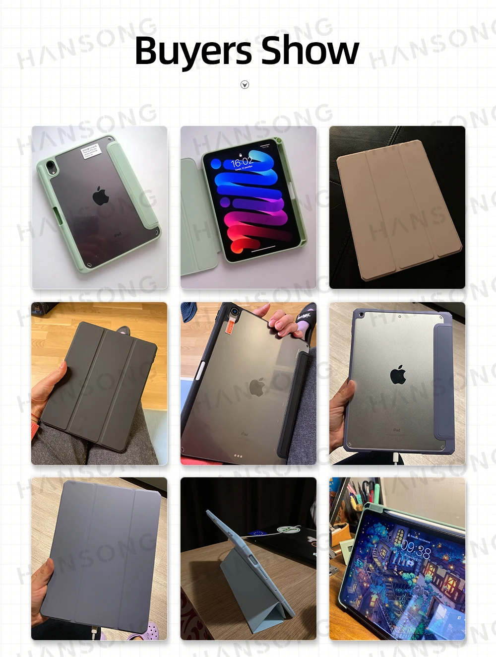 For 2025 Tablet Case iPad Air 11 in M2 M3 Pro 13/11 M4 Cover for iPad 10th 11th(A16) 10.9 Air 4/5 7/8/9th 10.2 9.7 Mini 6 7 Case