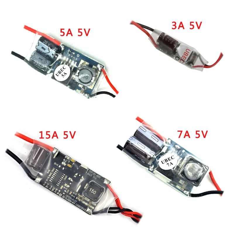UBEC 5V 3A 5A /7A /15A ZMR BEC Full Shielding Antijamming Switching Regulator for FPV RC Drone Receiver Power Supply External