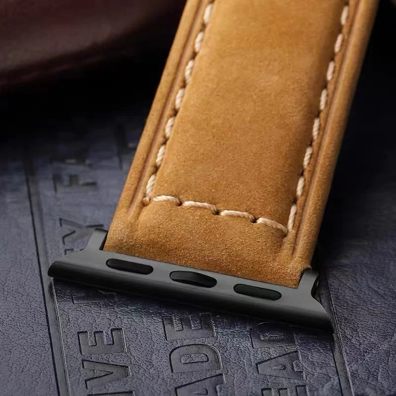 For Apple Watch Band High Quality Leather Strap Men for Series 12 11 10 9 7 8 Ultra 3 2 49mm 44mm 46mm Watch Band 45mm 41mm 42mm
