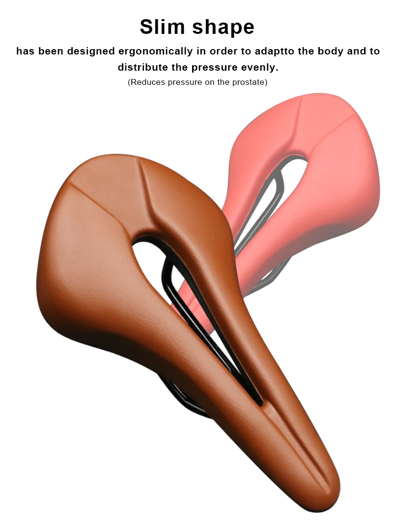 Bicycle Saddle Breathable Hollow Design PU Leather Soft Comfortable Seat MTB Mountain Road Bike One-Piece Cushion Cycling Parts