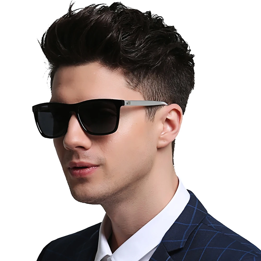 Classic Fishing Sunglasses Men Polarized Metal Square Frame UV400 Photochromic Goggles Women Driving Discoloration Eyewear
