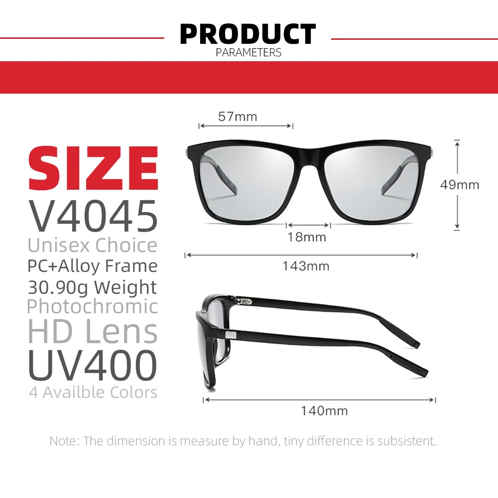 Classic Fishing Sunglasses Men Polarized Metal Square Frame UV400 Photochromic Goggles Women Driving Discoloration Eyewear