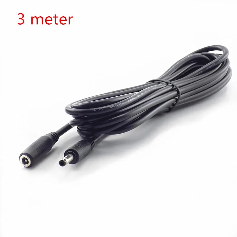1/3/5M DC Male Female 5V 12V 24V Power Supply Cable Extension Cord Adapter 3.5mmx1.35mm Connector for CCTV Security Camera